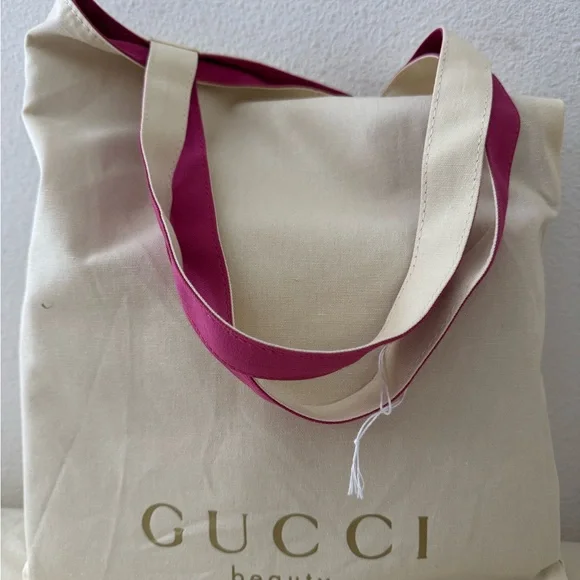 GUCCI Reversible Fuchsia and Cream Canvas Tote Bag - Picture 5 of 7